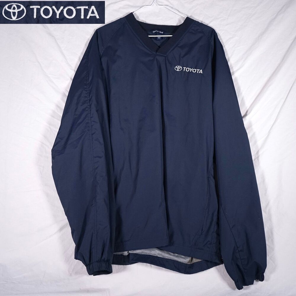 Toyota Sport-Tek Windbreaker Jacket Logo Navy Blue Mens 2XL